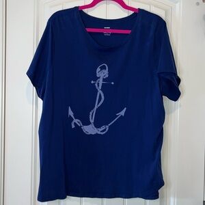 Old Navy navy anchor tee shirt XXL preppy boating yacht country club nautical